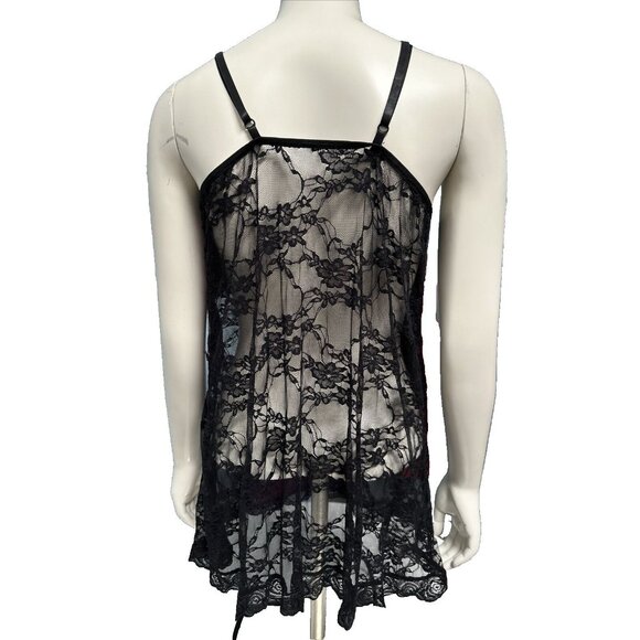CCC Lycan5ive19 Babydoll Teddy Lingerie Purple Black Lace Erotic Nighty Plus Siz - Picture 5 of 7
